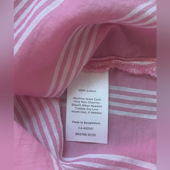 Talbots Pink & White Stripe Button Down Blouse - Picture 7 of 10